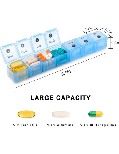 Organizador de Pastillas Mensual DANYING XL 28 Compartimentos
