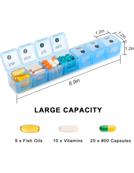 Organizador de Pastillas Mensual DANYING XL 28 Compartimentos Organizador de Pastillas Mensual DANYING XL 28 Compartimentos
