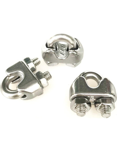 20 Abrazaderas de Cable de Acero Inoxidable HEVER M3 17x8.5mm