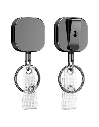 Llavero Retráctil Uniclife 2 Paquete Metal 85g 40.89cm