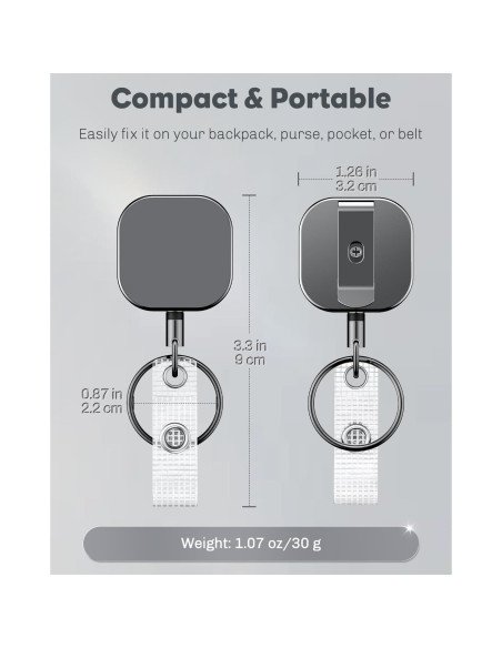 Llavero Retráctil Uniclife 2 Paquete Metal 85g 40.89cm