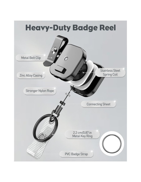 Llavero Retráctil Uniclife 2 Paquete Metal 85g 40.89cm