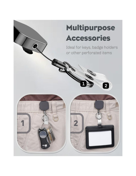 Llavero Retráctil Uniclife 2 Paquete Metal 85g 40.89cm