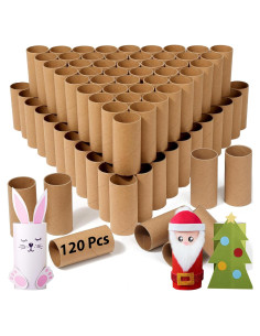 120 Tubos de Cartón para Manualidades MAPVOLUT - Papel Kraft 8.5 cm