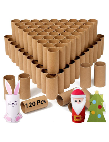 120 Tubos de Cartón para Manualidades MAPVOLUT - Papel Kraft 8.5 cm