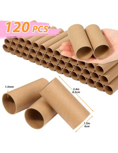 120 Tubos de Cartón para Manualidades MAPVOLUT - Papel Kraft 8.5 cm 2