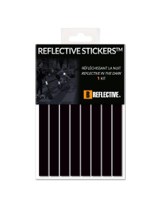 Juego de 8 Calcomanías Reflectantes B REFLECTIVE 1,15cm Negro
