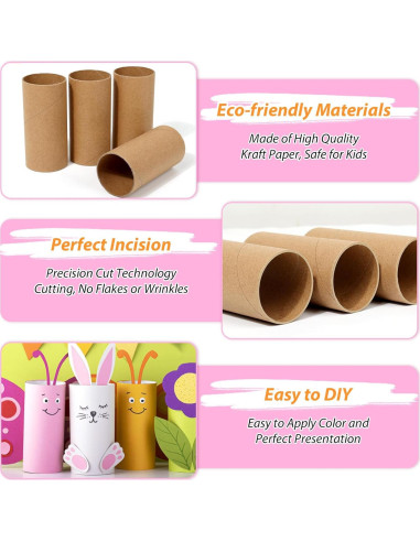 120 Tubos de Cartón para Manualidades MAPVOLUT - Papel Kraft 8.5 cm