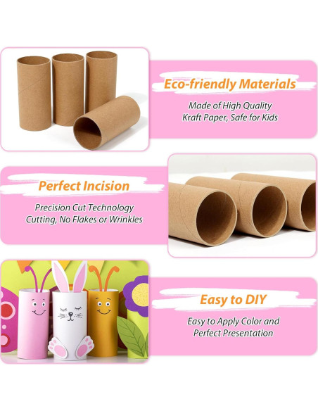 120 Tubos de Cartón para Manualidades MAPVOLUT - Papel Kraft 8.5 cm