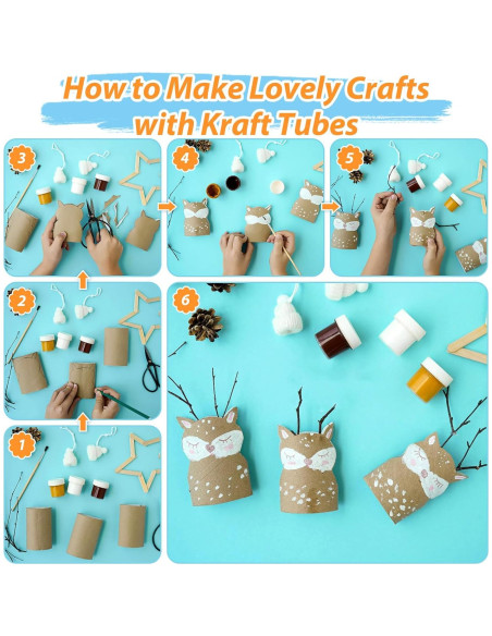 120 Tubos de Cartón para Manualidades MAPVOLUT - Papel Kraft 8.5 cm