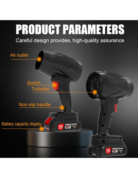 Soplador de Hojas Inalámbrico Vopot NW002 21V 650G