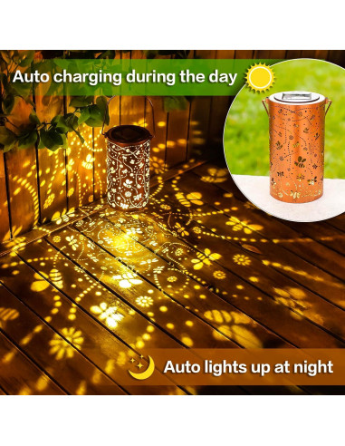 2 Linternas Solares de Abeja EZTZEN Impermeables para Jardín