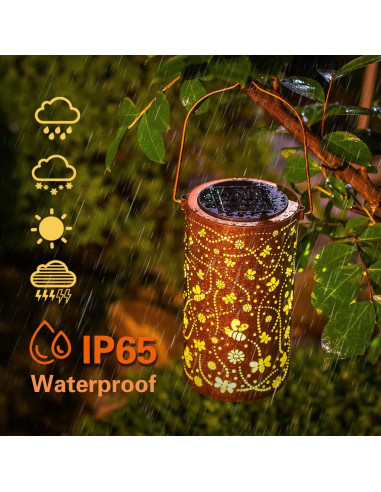 2 Linternas Solares de Abeja EZTZEN Impermeables para Jardín