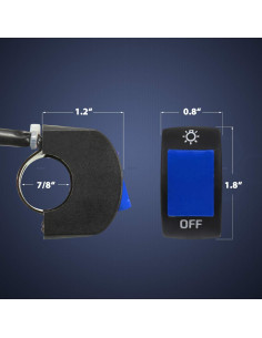 Interruptor de Faro de Motocicleta Mosley 7/8" Azul DC12V 2