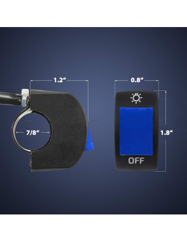 Interruptor de Faro de Motocicleta Mosley 7/8" Azul DC12V
