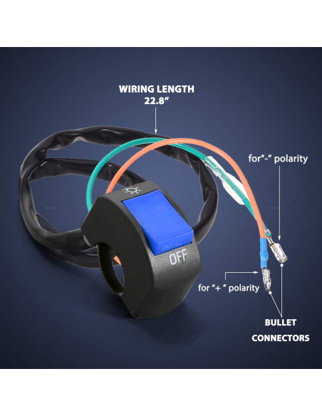 Interruptor de Faro de Motocicleta Mosley 7/8" Azul DC12V