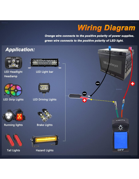 Interruptor de Faro de Motocicleta Mosley 7/8" Azul DC12V