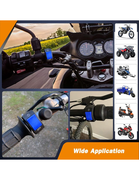 Interruptor de Faro de Motocicleta Mosley 7/8" Azul DC12V