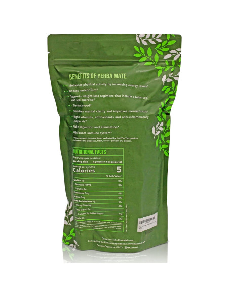 Yerba Mate Orgánica KALMATEH 0.45kg Sin Humo - Té Natural