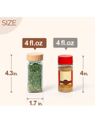 Tarros de Especias de Vidrio ComSaf 240ml 6Pcs con Etiquetas