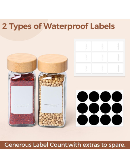 Tarros de Especias de Vidrio ComSaf 240ml 6Pcs con Etiquetas Tarros de Especias de Vidrio ComSaf 240ml 6Pcs con Etiquetas