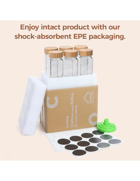 Tarros de Especias de Vidrio ComSaf 240ml 6Pcs con Etiquetas Tarros de Especias de Vidrio ComSaf 240ml 6Pcs con Etiquetas