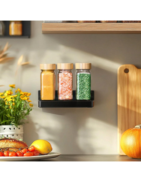 Tarros de Especias de Vidrio ComSaf 240ml 6Pcs con Etiquetas Tarros de Especias de Vidrio ComSaf 240ml 6Pcs con Etiquetas