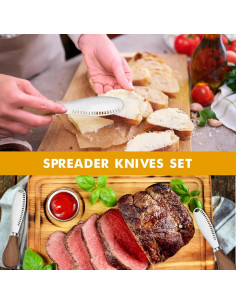 Cuchillos para Mantequilla Blingbin 2 Piezas Acero Inoxidable 2