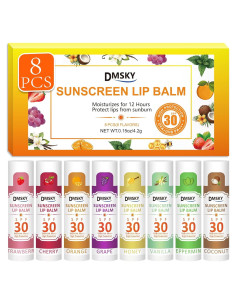 Bálsamo Labial DMSKY SPF 30 - 8 Piezas, Hidratante y Protector