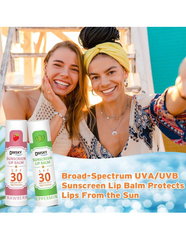 Bálsamo Labial DMSKY SPF 30 - 8 Piezas, Hidratante y Protector