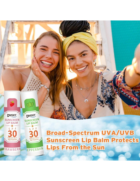 Bálsamo Labial DMSKY SPF 30 - 8 Piezas, Hidratante y Protector
