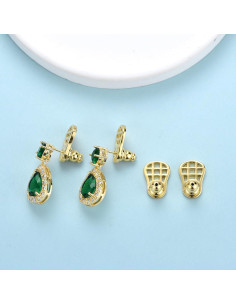 Respaldos Elevadores de Aretes JIACHARMED 4PCS Oro 18K 2