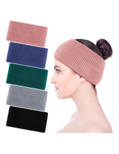 Diademas de Mujer Tejidas SATINIOR 5 Piezas Elásticas Invierno