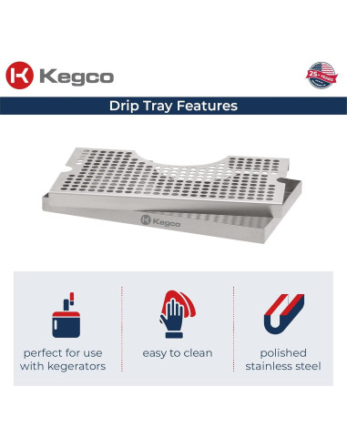 Bandeja de Goteo Kegco DP-920 Acero Inoxidable 30.48x17.78 cm