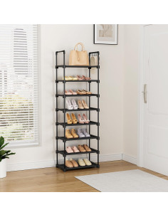 Estante Alto para Zapatos LANTEFUL 8 Niveles Metal Negro 2