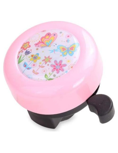 Timbre de Bicicleta para Niñas MINI-FACTORY Rosa Mariposa