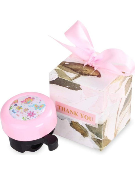 Timbre de Bicicleta para Niñas MINI-FACTORY Rosa Mariposa