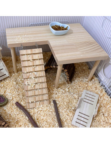 Plataforma para Hámster Niwaes con Rampa y Puente - Grande