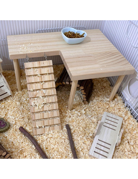 Plataforma para Hámster Niwaes con Rampa y Puente - Grande Plataforma para Hámster Niwaes con Rampa y Puente - Grande