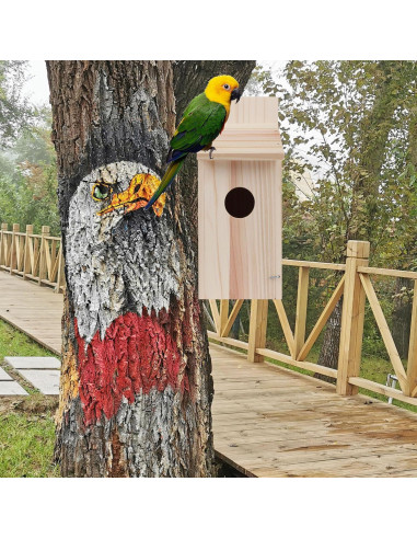 Casa para Aves OceeK 3115 Clásica de Madera Natural 30cm