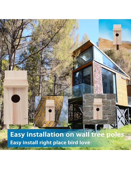 Casa para Aves OceeK 3115 Clásica de Madera Natural 30cm