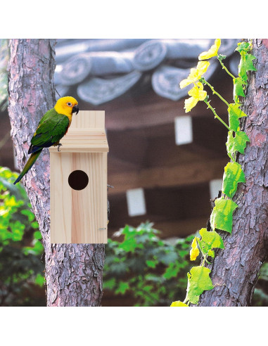 Casa para Aves OceeK 3115 Clásica de Madera Natural 30cm