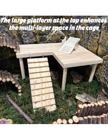 Plataforma para Hámster Niwaes con Rampa y Puente - Grande