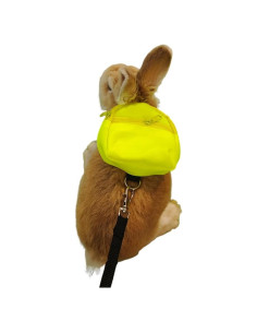 Mochila Conejo HAICHEN TEC Amarilla con Arnés y Correa