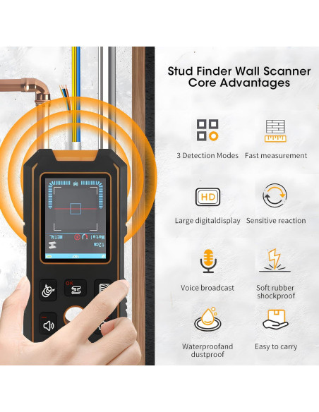 Detector de Montantes de Pared 3 en 1 TeKanWing NF-513
