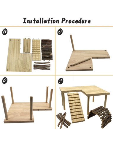 Plataforma para Hámster Niwaes con Rampa y Puente - Grande