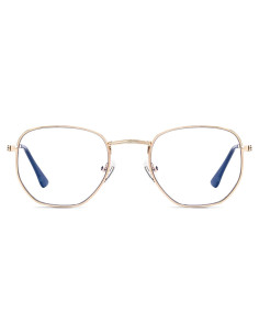 Gafas de Luz Azul NSSIW Hexagonales Unisex Oro Anti Fatiga