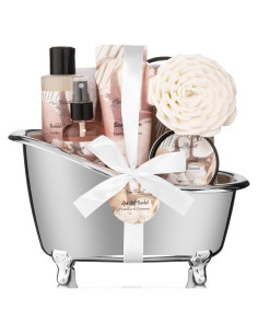 Cesta de Regalo Spa Aqua Elegante - Set 9 Piezas Coco Vainilla