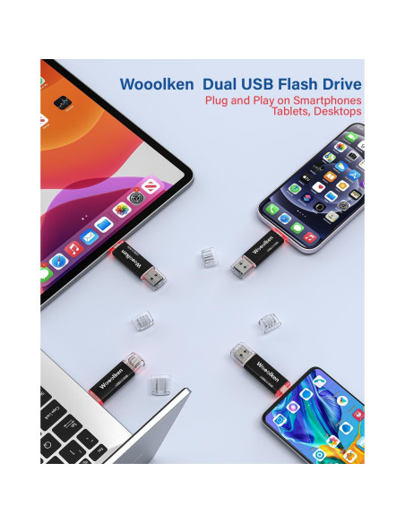 Unidad Flash USB-C 8GB Wooolken Doble Puerto 10 Paquete Unidad Flash USB-C 8GB Wooolken Doble Puerto 10 Paquete