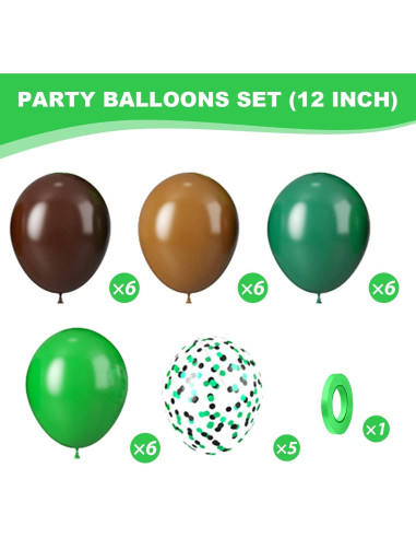 Globos de Láttex 30 cm FEYG Verde y Negro para Fiestas